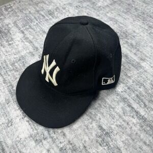 Vintage 90s New Era Hat New York Yankees OSFA Adjustable Cap MLB Black